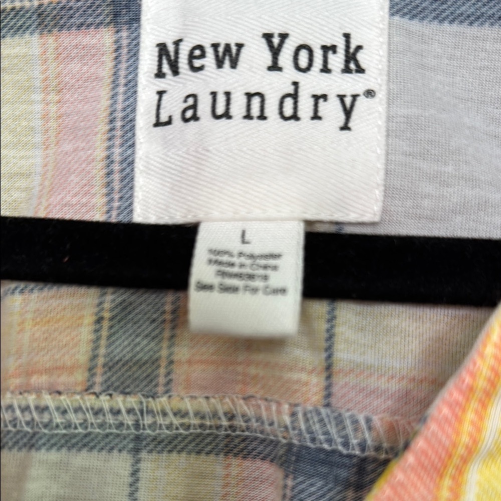 New York Laundry Yellow and Blue Blouse Relaxed Fit Q-21 - Picture 3 of 7